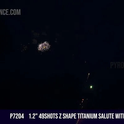 1.2" 49Shots Z shape Titanium Salute with color tail