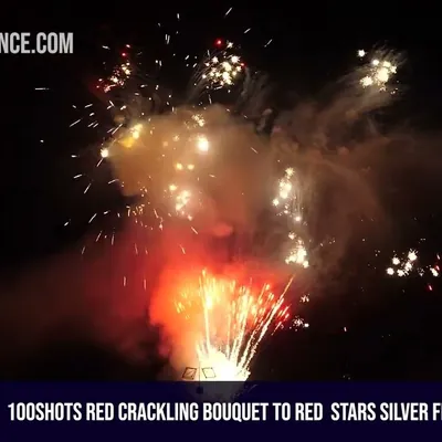 100Shots Red Crackling Bouquet to Red  Stars Silver Fish and Crackling