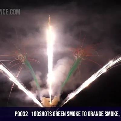 100Shots Green Smoke to Orange Smoke, Silver Tiger Tail