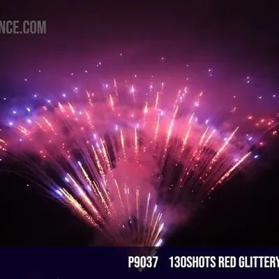 130Shots Red Glittery Palm Tail to Blue