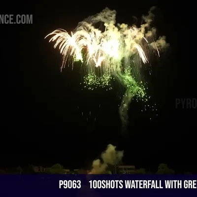 100Shots Waterfall with green falling leaves